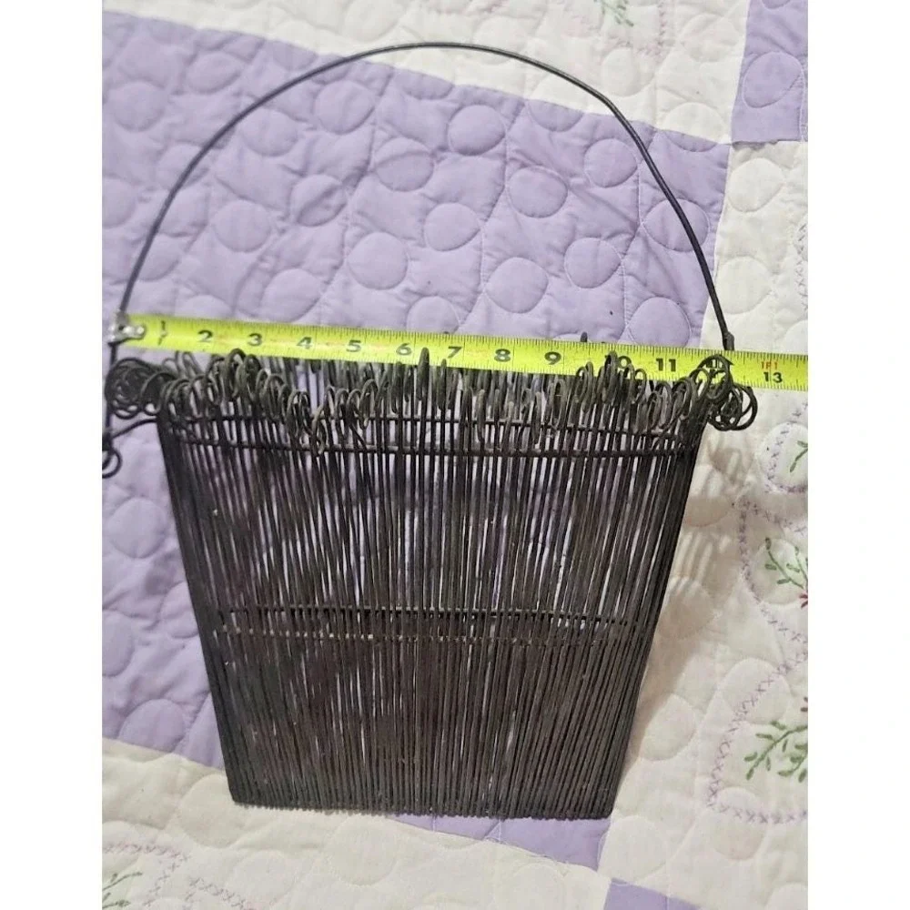 wrought iron wire pocket hanging basket, plants, decor,  garden display, industr